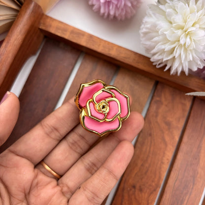 Royal Rose Enamel Hair Claw – Small