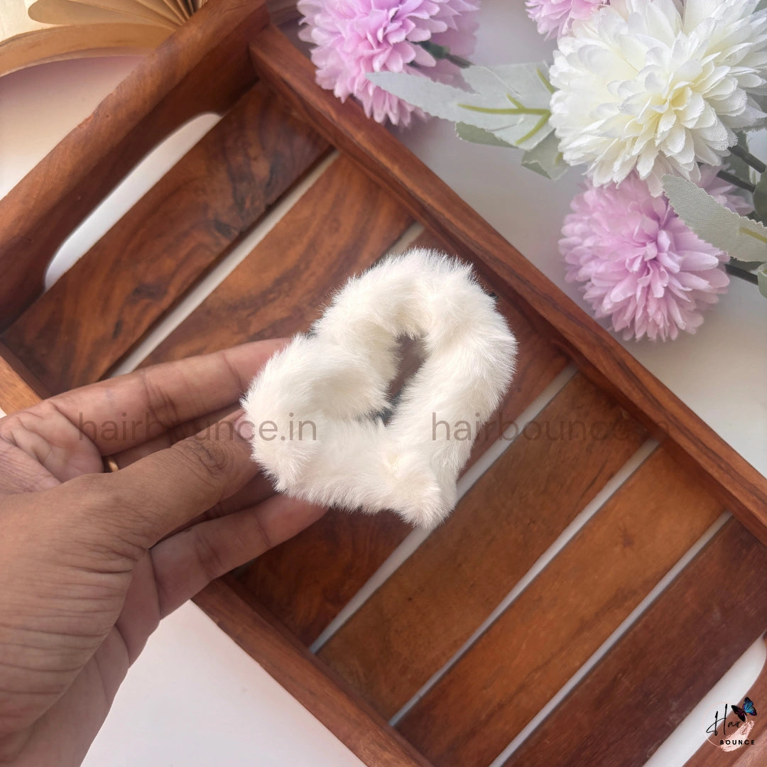 Colourful Heart Fur Hair Claw - Medium