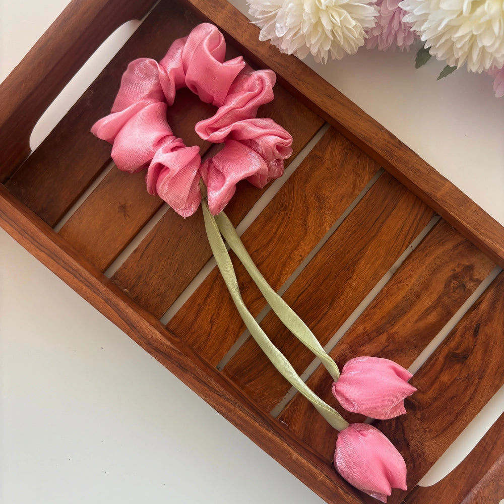 Lovely Tulip Scrunchie - Organza