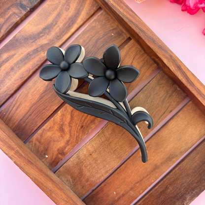 Dual Colour Flower with Leaf Hair Claw - Large