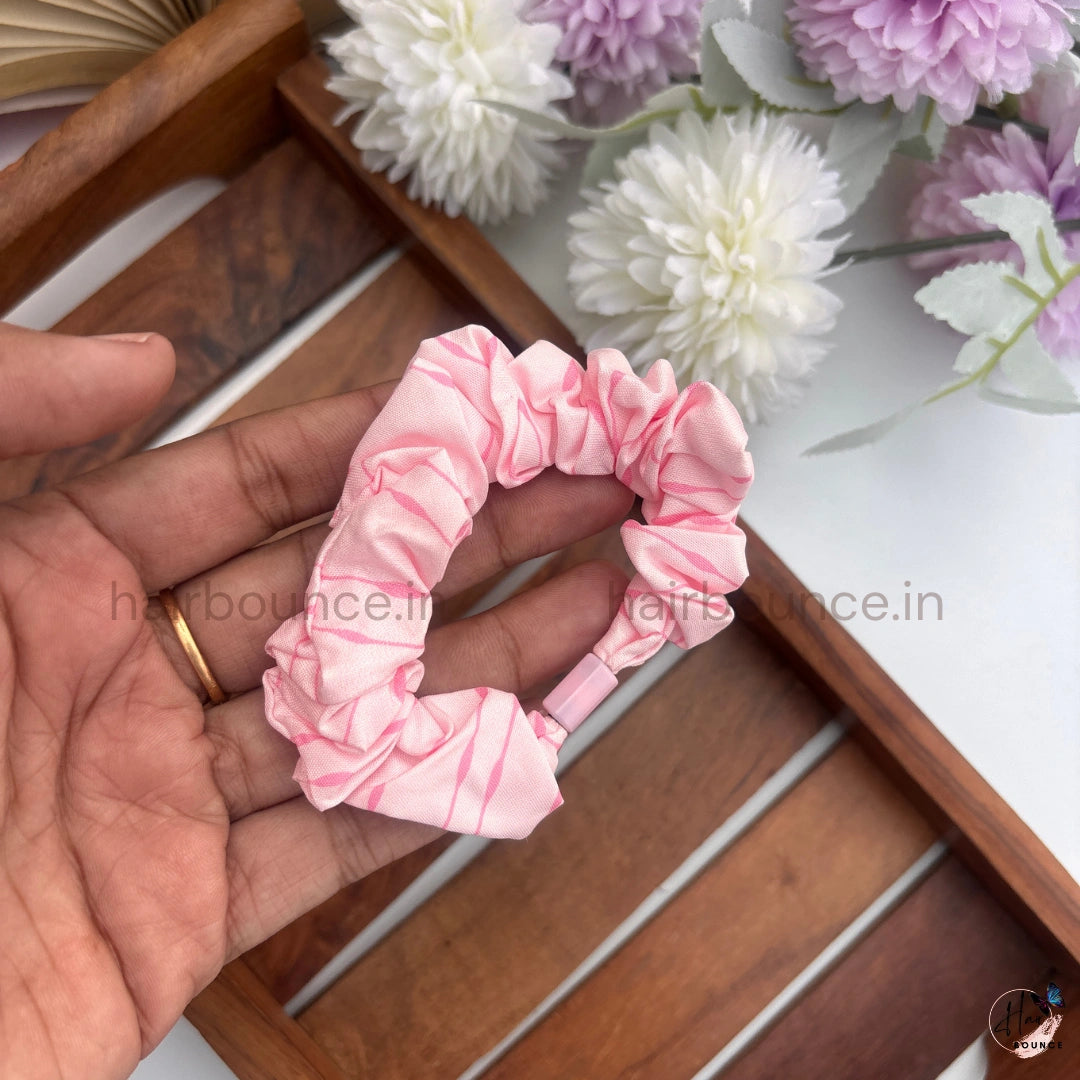 Pastel Marble Print Fabric Hair Scrunchies for Women & Girls