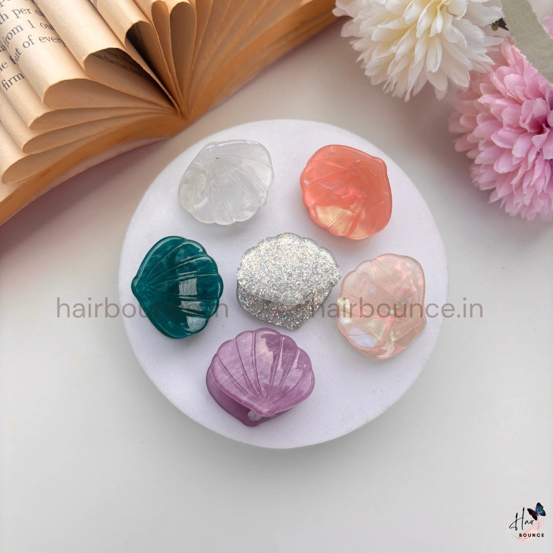 Pastel Seashell Mini Hair Clips Set – Pack of 6 – Hairbounce.in