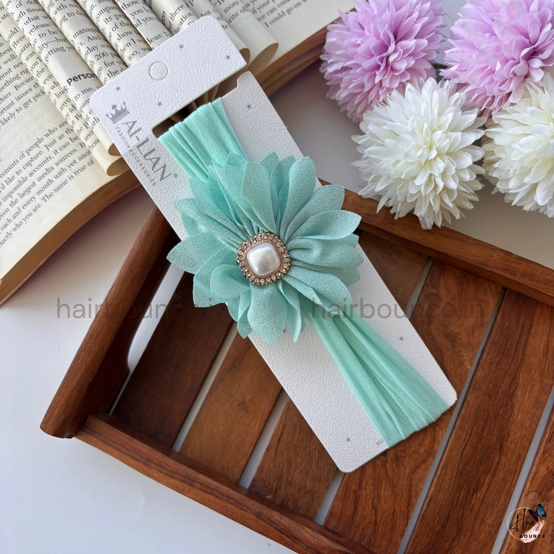 Royal Bloom Pearl Flower Stretch Headband