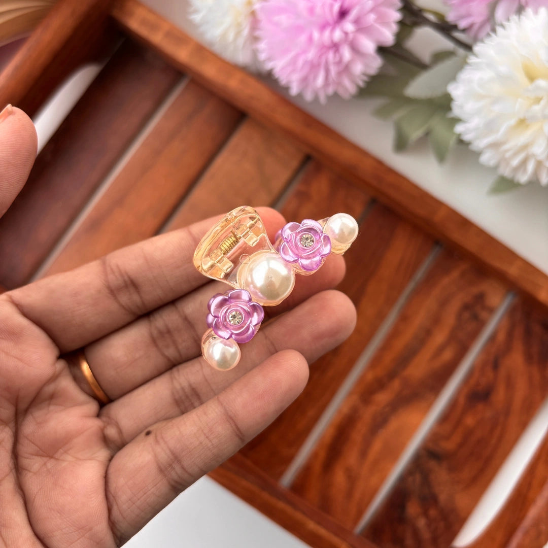 Rose Pearl Hair Claw - Small