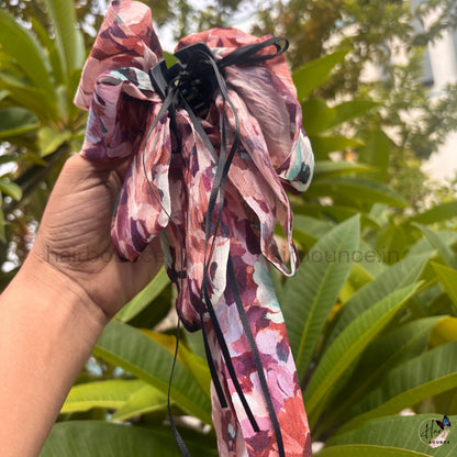Floral Ribbon Bow Hair Claw Clip – Medium