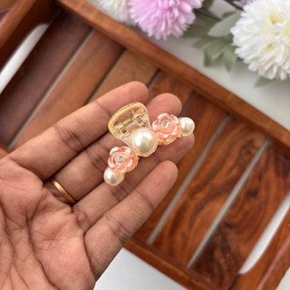 Rose Pearl Hair Claw - Small