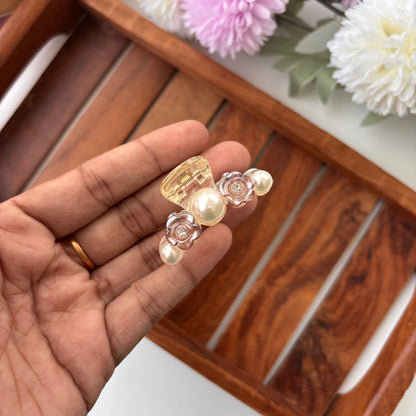 Rose Pearl Hair Claw - Small