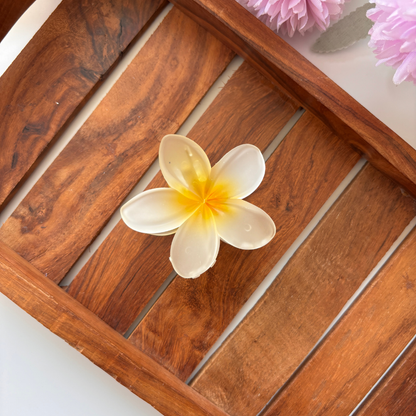 Frosted Plumeria Hair Claw – Medium