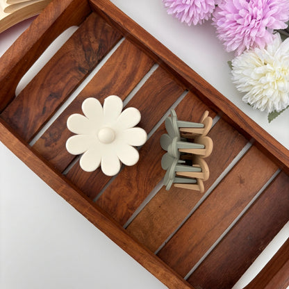 Dual Colour Daisy Hair Claw - Large