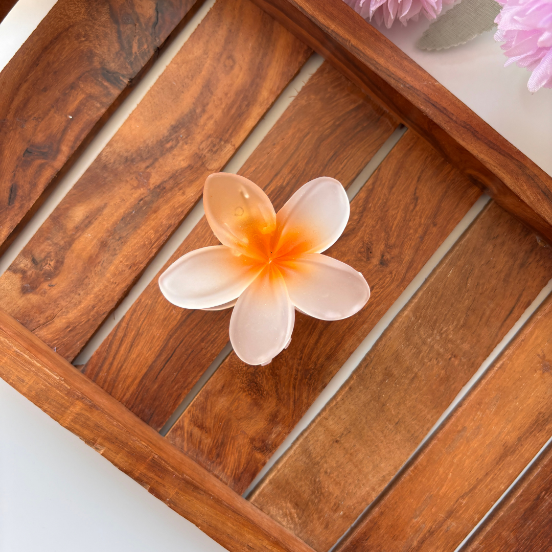 Frosted Plumeria Hair Claw – Medium
