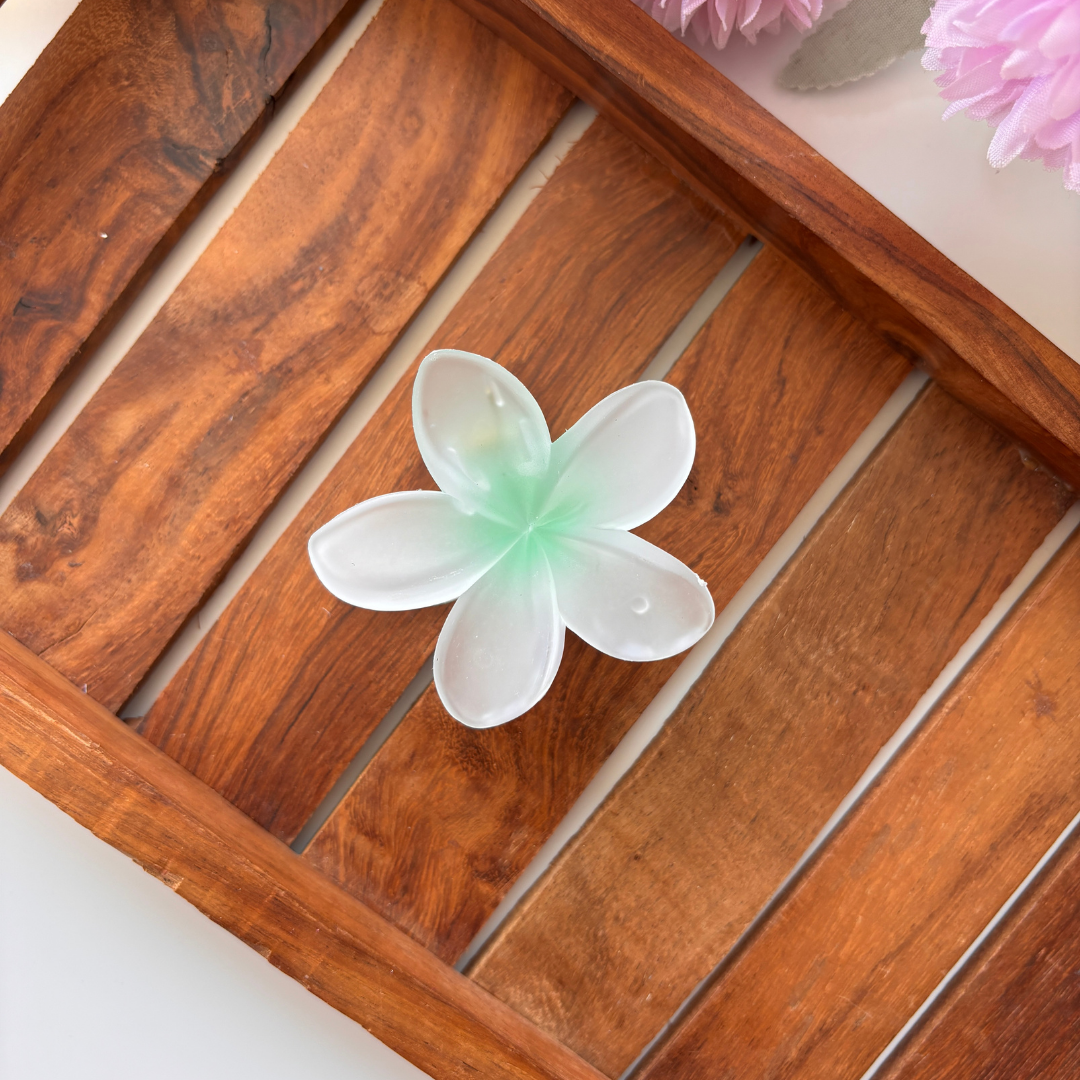 Frosted Plumeria Hair Claw – Medium