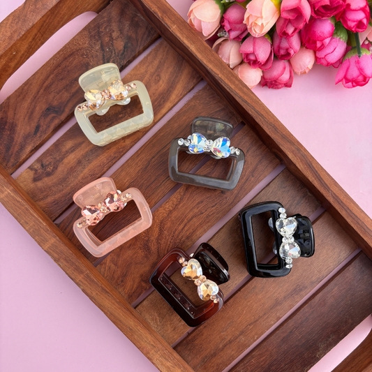 Bofeini Bow Square Hair Claw - Medium
