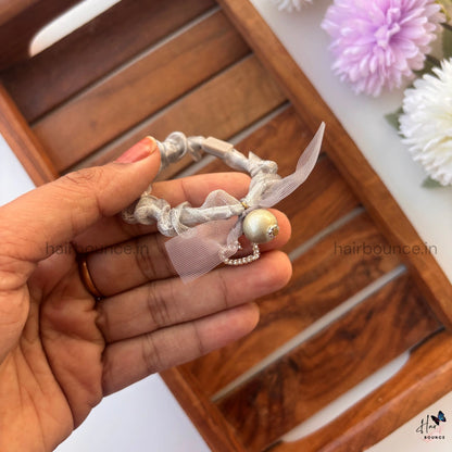 Luxe Organza Pearl Charm Hair Tie