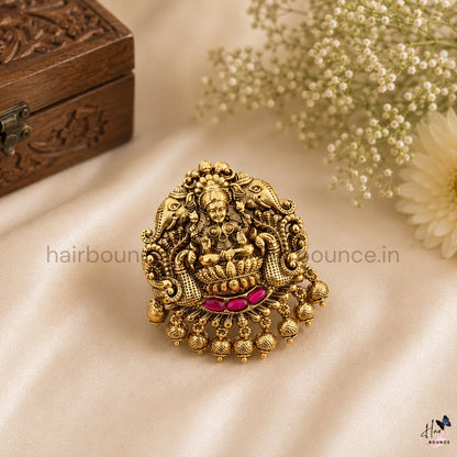Antique Lakshmi Elephant Jada Billa with Gold Beads – 2 Colours