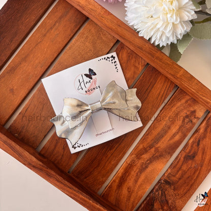 Royal Luxe Layered Metallic Bow Hair Clip – Statement Glam Collection
