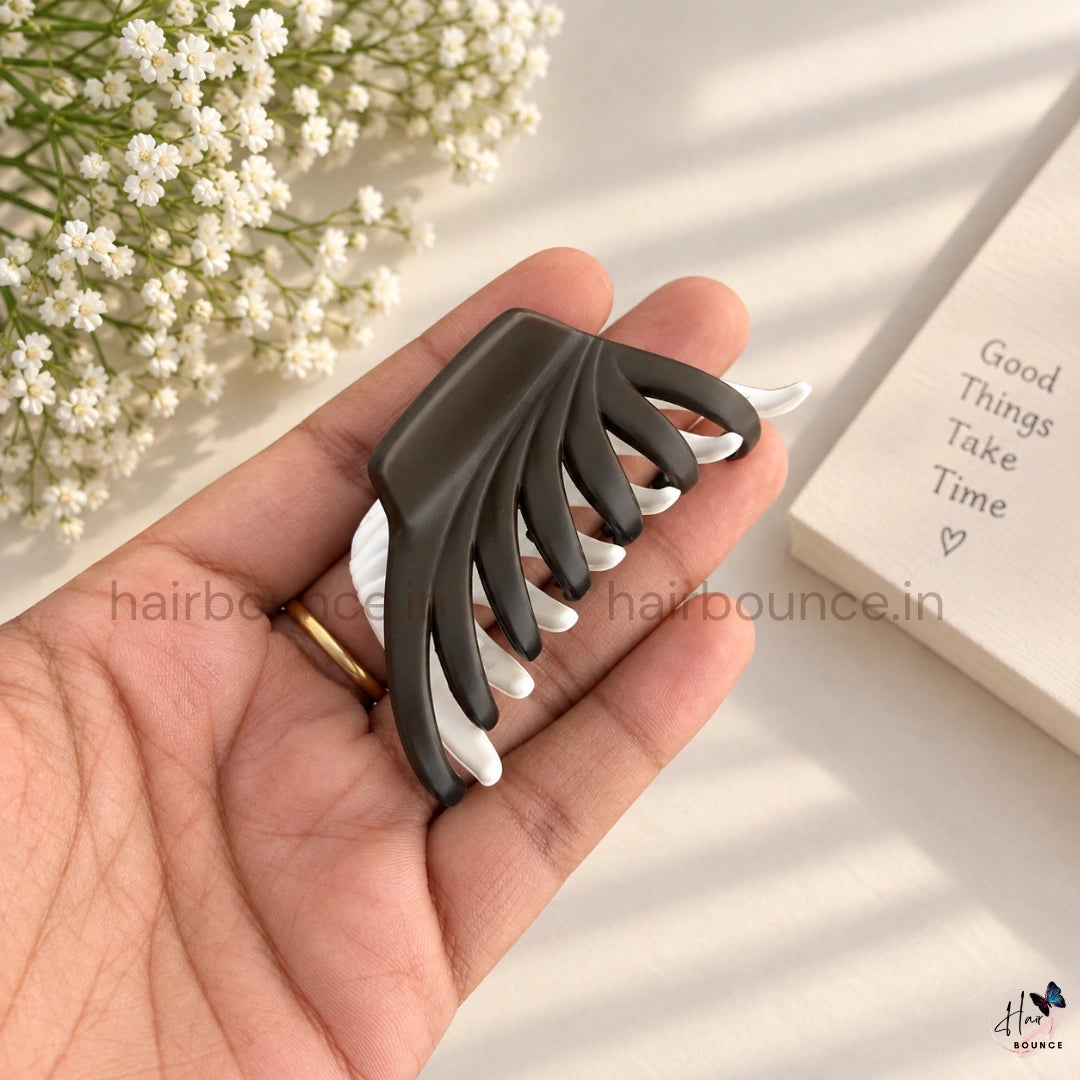 Dual Colour Lined Hair Claw - Medium
