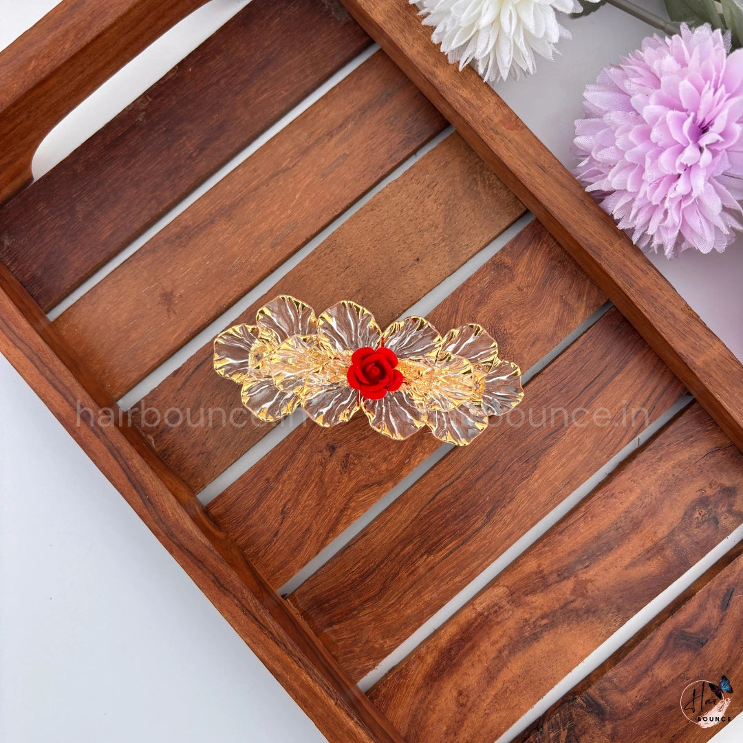 Royal Bloom Floral Center Hair Clip