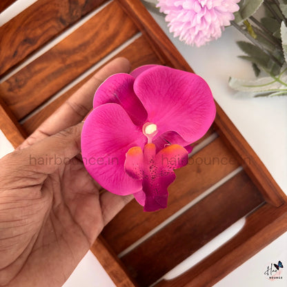 Elegant Orchid Flower Hair Claw Clip – Premium Floral Hair Accessory for Women & Girls (Large)