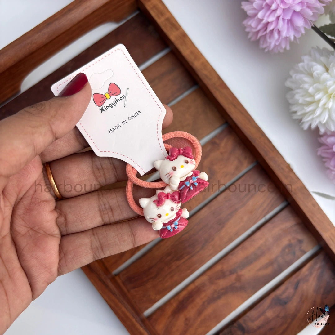 Cute Kitty Hair Ties for Girls – Pack of 2