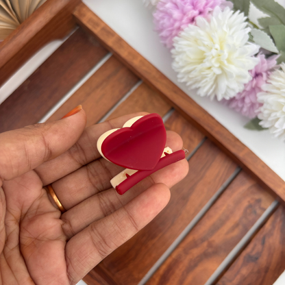 Dual Colour Heart Hair Claw - Small