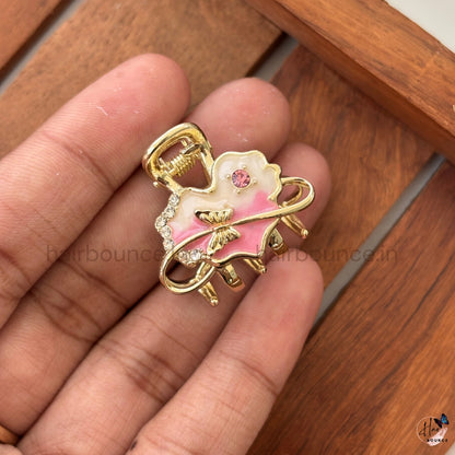 Pastel Heart Bloom Metal Hair Claw – Small