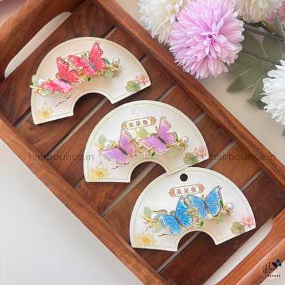 Enchanted Butterfly Pearl Center Clip