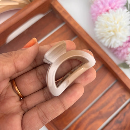 Nude D-Shape Hair Claw – Small
