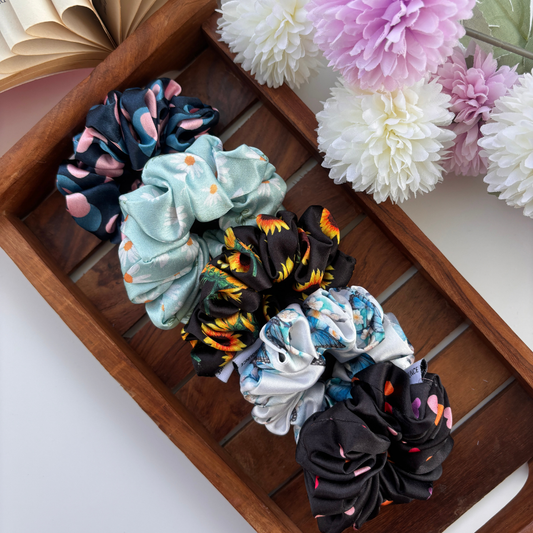 ✨ Bloom & Glow Scrunchie Set – Pack of 5