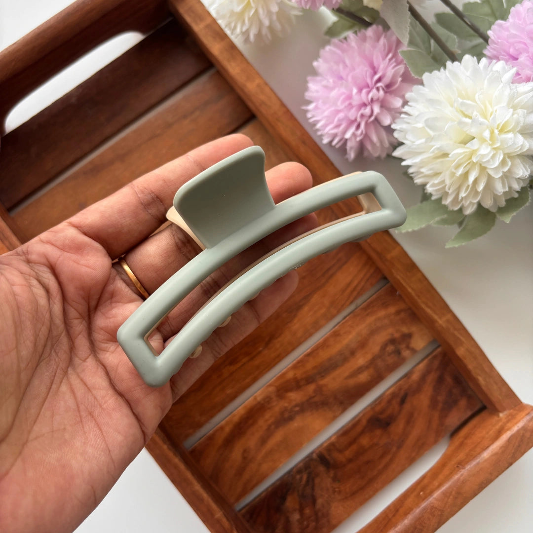 Dual Colour Curve Rectangle Hair Claw - Large