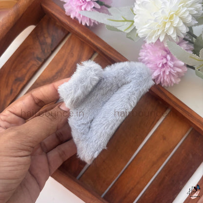 Cloud Puff Fur Hair Claw – Large