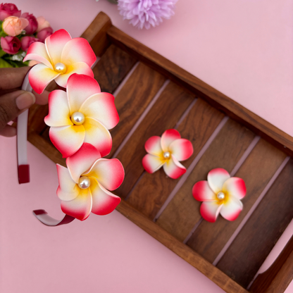 Pearl Flower with Two Alligator Clips