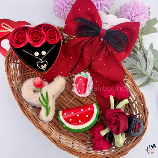 Scarlet Blossom Hair Accessory Hamper