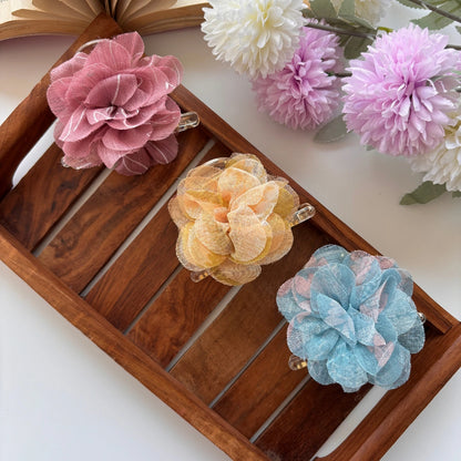 Soft Mesh Blossom Hair Claw – Large