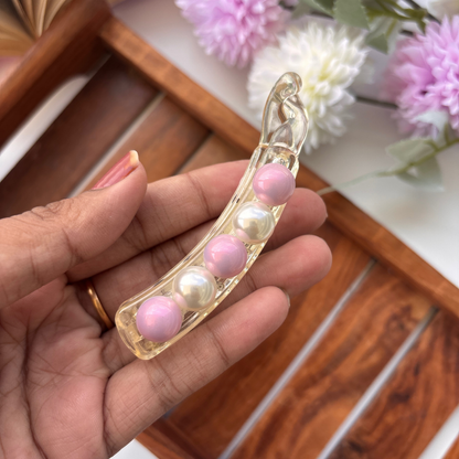 Dual Tone Pearl Banana Clip - Medium