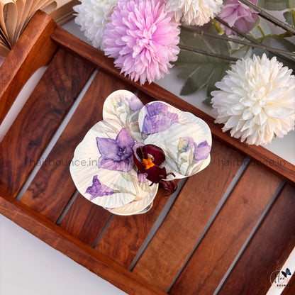 Orchid Bloom Hair Claw – Luxe Floral Edition / Large