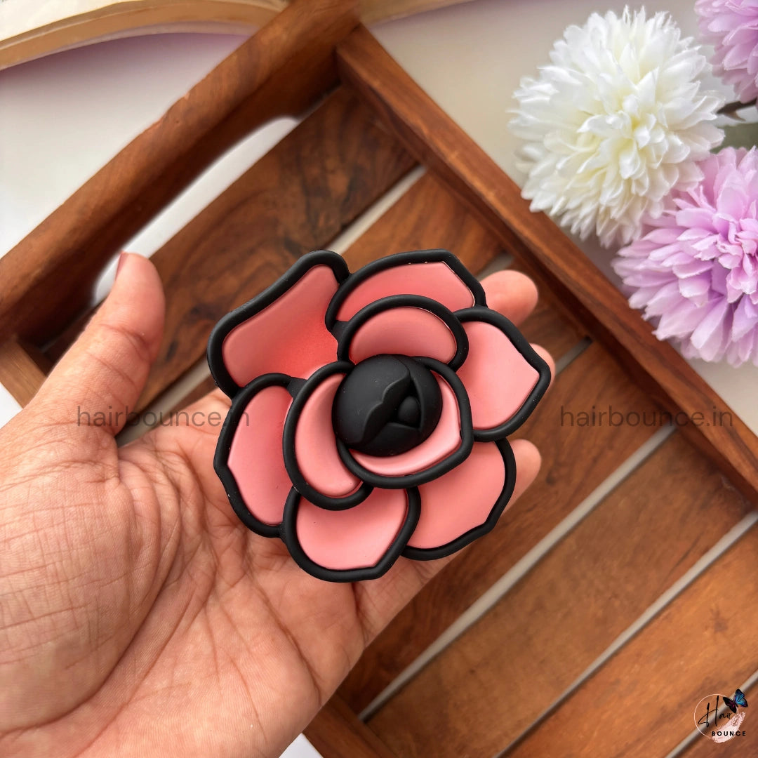 BloomPetal Soft Matte Flower Hair Claw – Large