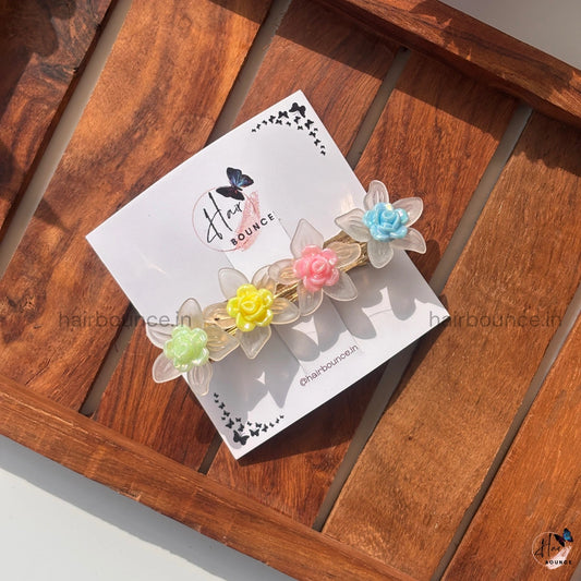 Pastel Blossom Pearl Center Hair Clip