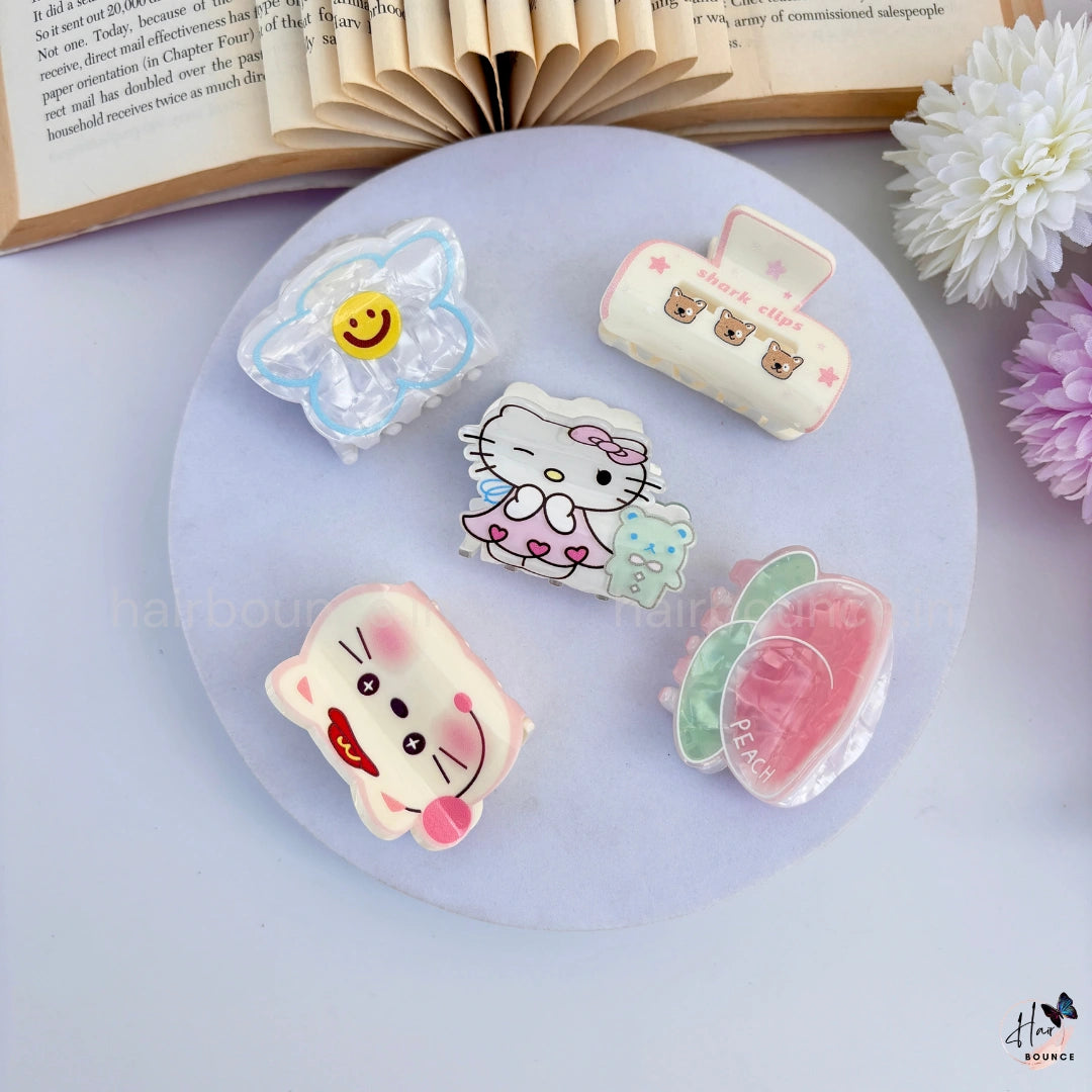Peachy Pals Mini Hair Claw Set – Pack of 5