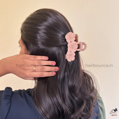 Dual Colour Triple Hibiscus Hair Claw - Large