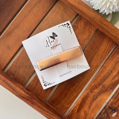 Nova Sleek Metallic Rectangle Barrette – Modern Minimal Luxe