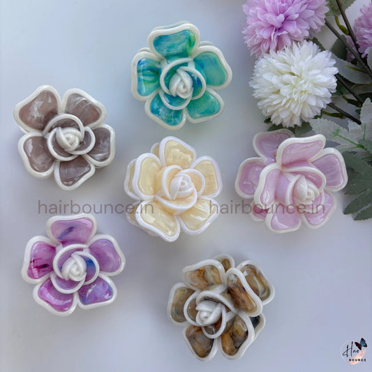 Bloom Petal Rose Flower Hair Claw – Large