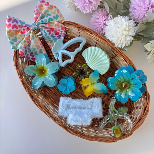 Ocean Bloom Hair Accessory Hamper – Pastel & Floral Mix