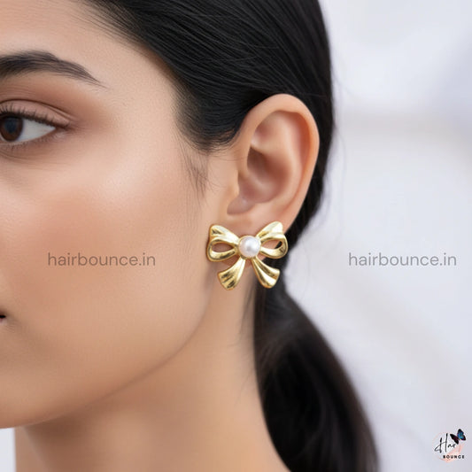 Pearl Bow Luxe Earrings