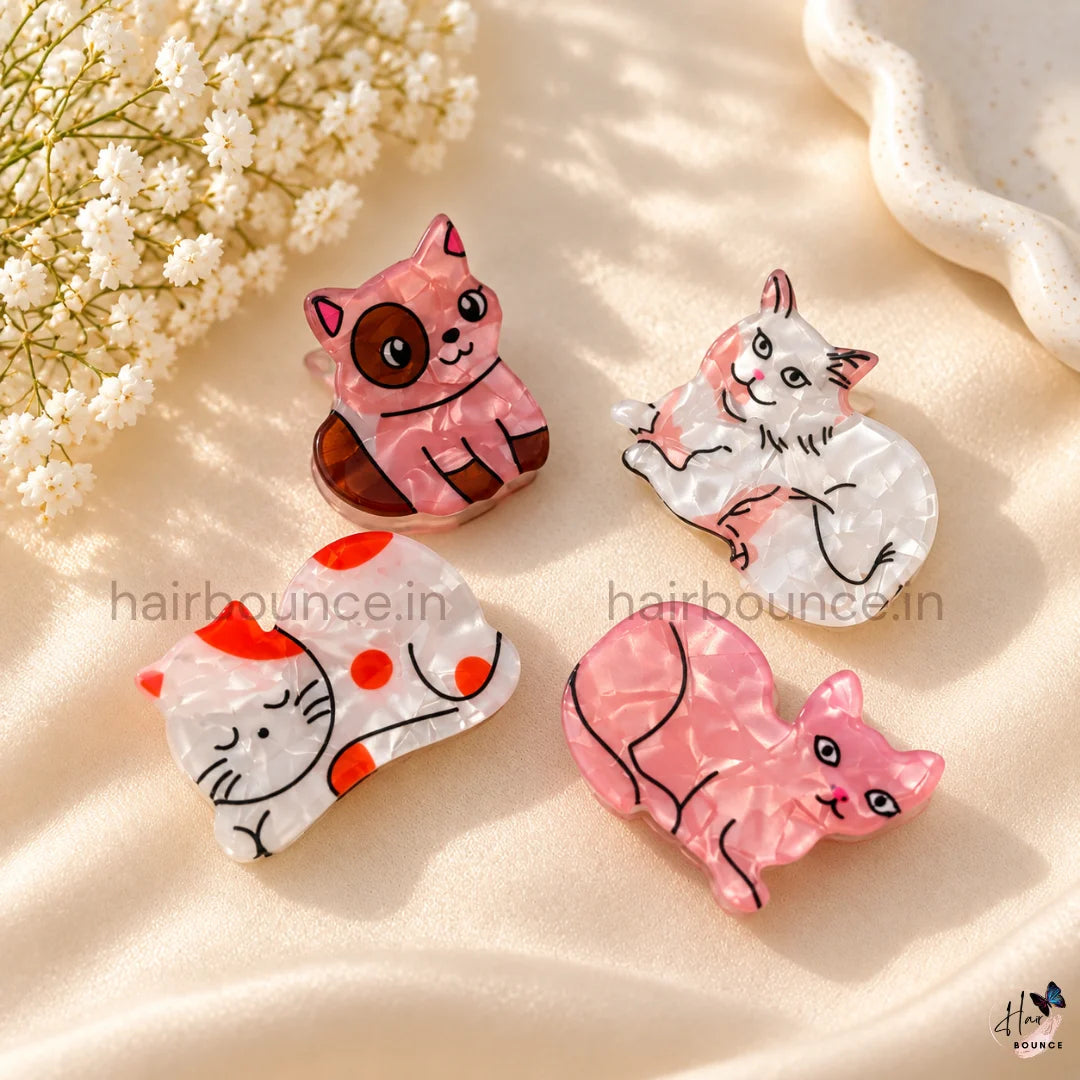 Kitty Tales Mini Hair Claw Clips – Pack of 4