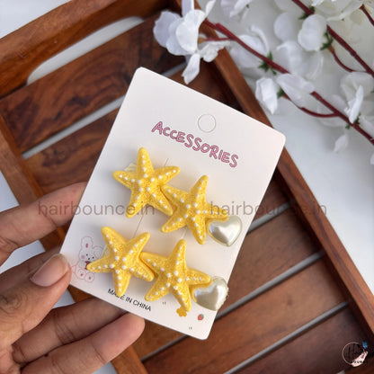 Starfish Alligator Hair Clips for Girls – Pack of 2