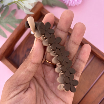 Dual Colour Flower Lock Banana Clip