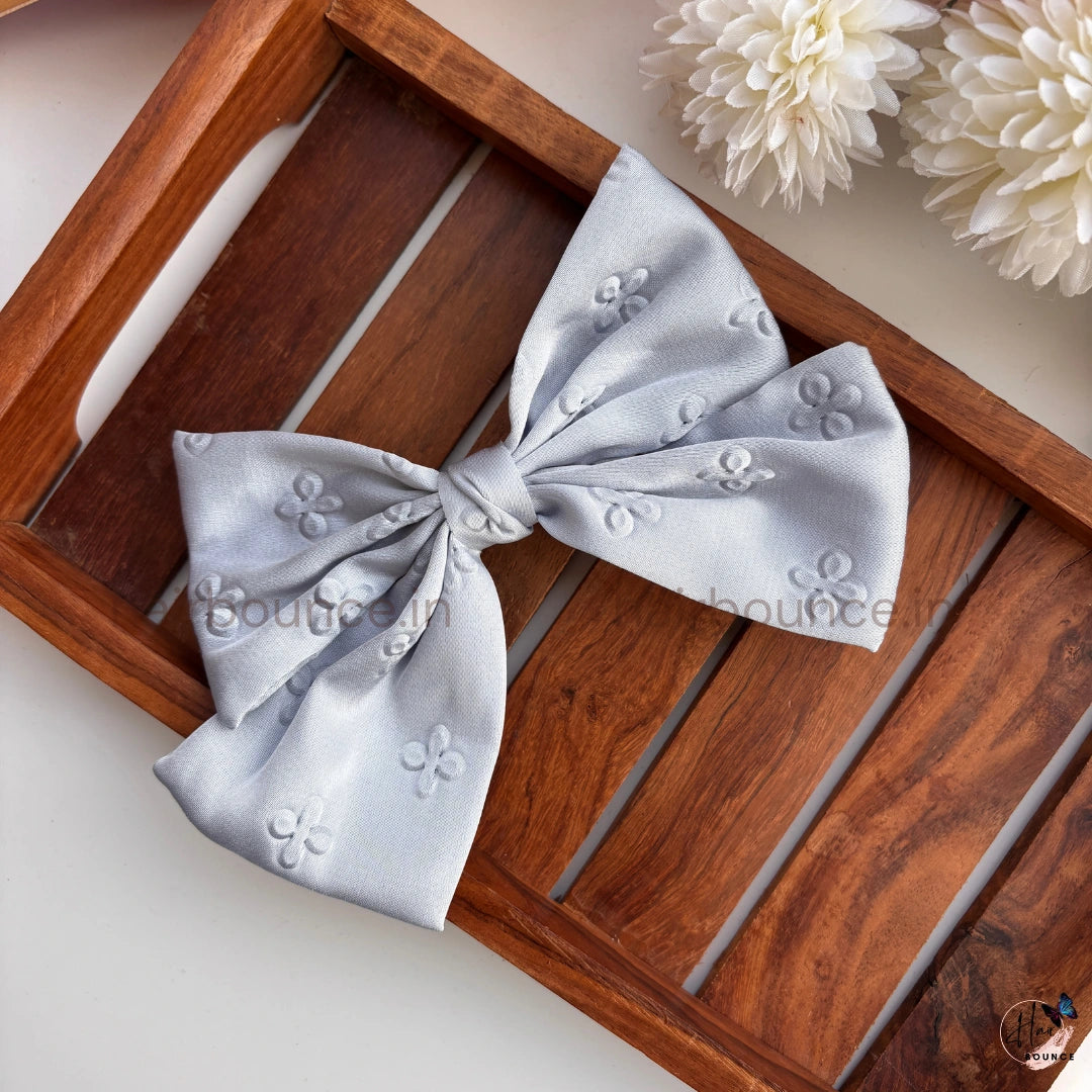 Chic Printed Satin Bow Hair Clip – Elegant Statement Style