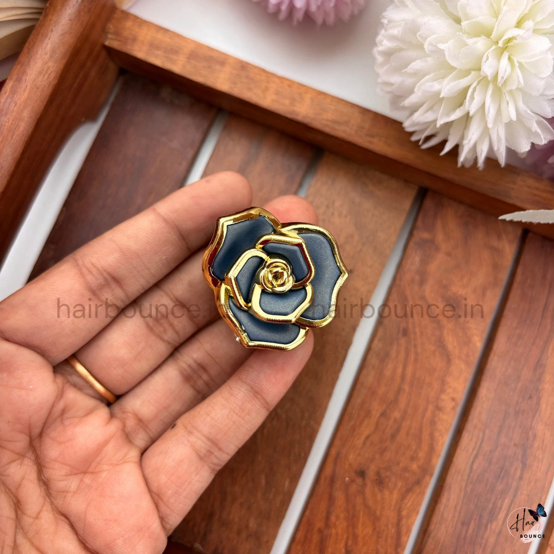 Royal Rose Enamel Hair Claw – Small