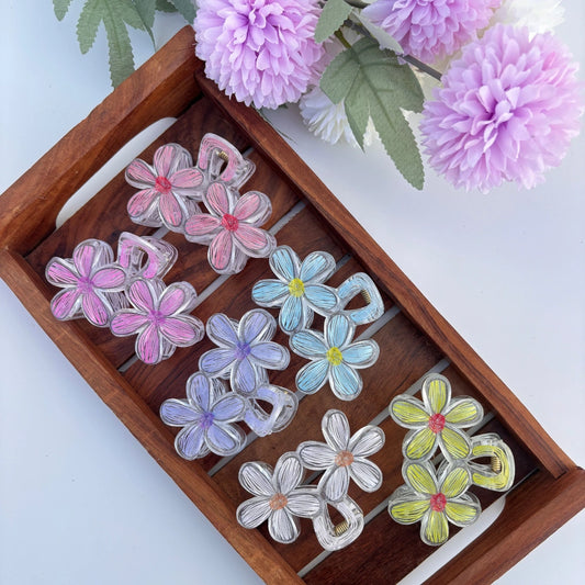 Doodle Daisy Hair Claw- Large