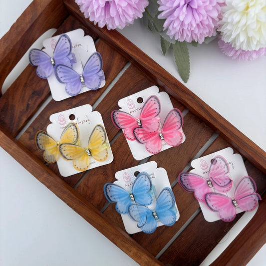 Crystal Edge Butterfly Clips